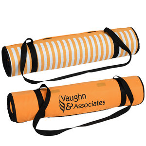 Additional Image 1 - a rolled up orange and black yoga mat