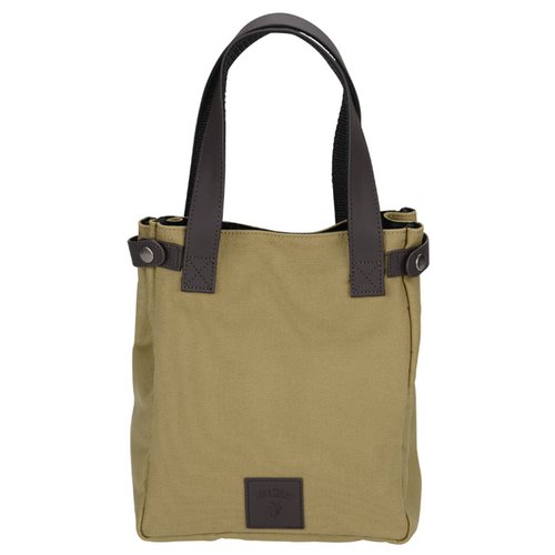 Additional Image 2 - a tan bag with black handles