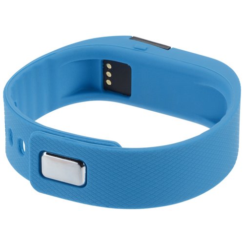 Additional Image 1 - a blue wristband with a silver button