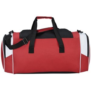 Additional Image 1 - a red duffel bag with black straps