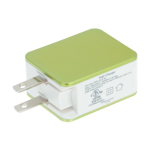 2 Port USB Folding Wall Charger - Metallic Image 1 of 4
