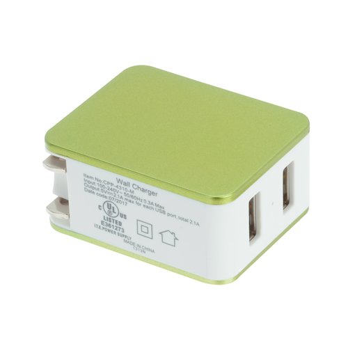 2 Port USB Folding Wall Charger - Metallic Image 2 of 4