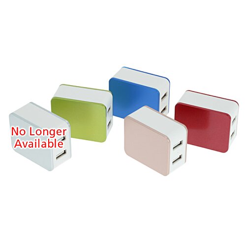 2 Port USB Folding Wall Charger - Metallic Image 4 of 4