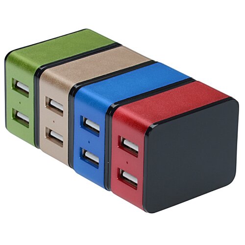 2 Port USB Folding Wall Charger - Light-Up Logo Image 5 of 5