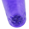 a close up of a purple cup