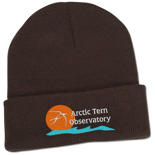 Additional Image 1 - a black beanie with a logo on it