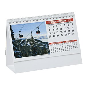 Additional Image 3 - a white desk calendar with a picture of a landscape