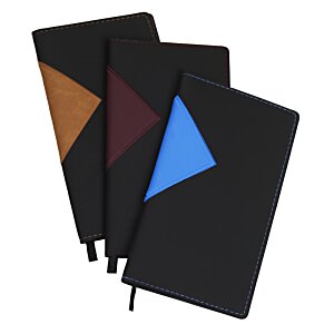 Additional Image 3 - a group of black notebooks with blue triangle and brown triangle