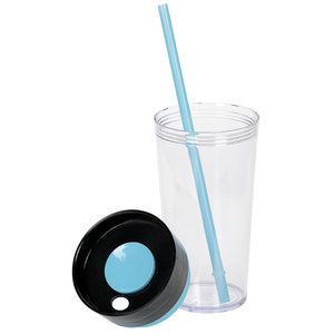 Additional Image 2 - a plastic cup with a straw and a round object