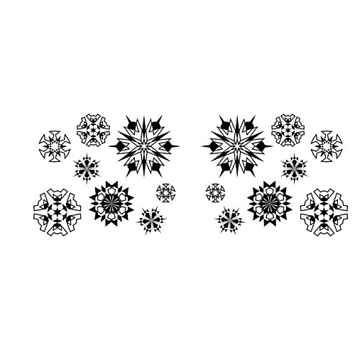 Additional Image 3 - a group of black and white snowflakes