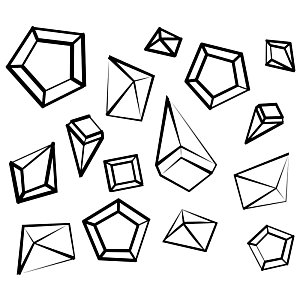 Additional Image 3 - a group of black geometric shapes