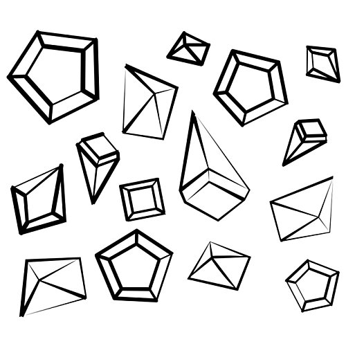 Additional Image 3 - a group of black geometric shapes