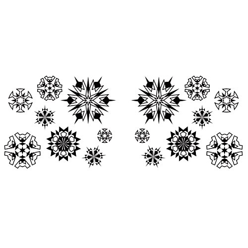 Additional Image 3 - a group of black and white snowflakes