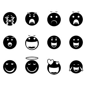 Additional Image 3 - a group of black smiley faces