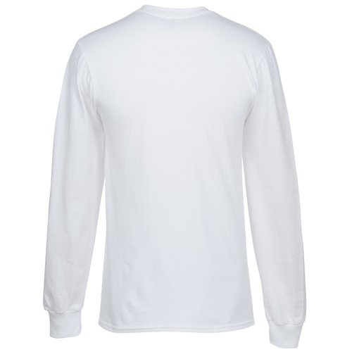 Everyday Cotton LS T-Shirt - White - Embroidered Image 1 of 2
