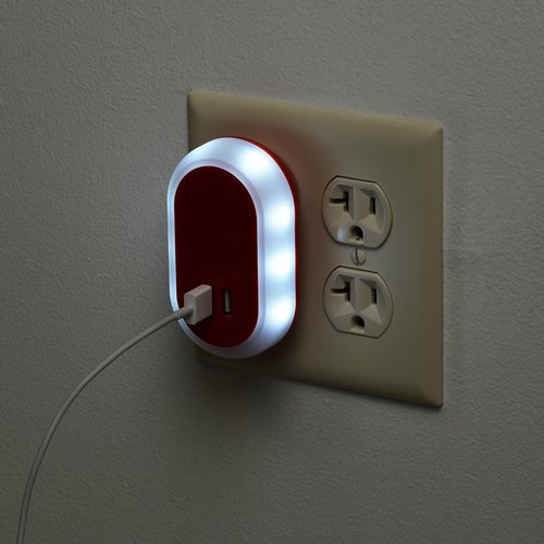 Dual Port USB Light-Up Wall Charger Image 1 of 6