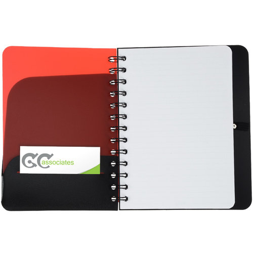 Additional Image 2 - a notebook with a red and black cover