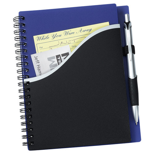 Additional Image 4 - a blue notebook with yellow papers in it