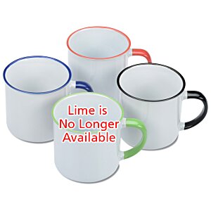 Additional Image 1 - a group of white mugs with different colored handles
