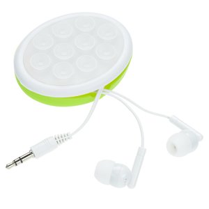 Additional Image 1 - a white and green earbuds