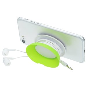 Additional Image 3 - a white cell phone with a green cover