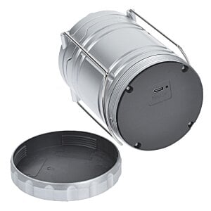 Additional Image 2 - a grey metal barrel with a lid