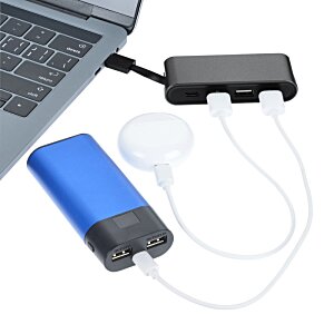 Additional Image 4 - a blue and black device with a cord attached to it