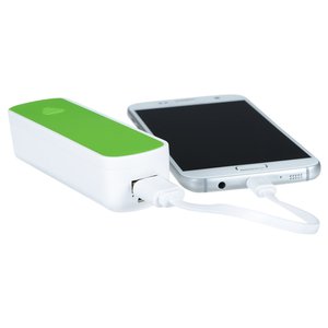 Additional Image 2 - a white cell phone with a green battery
