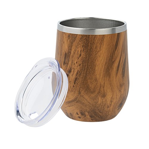 Corzo Vacuum Insulated Wine Cup - 12 oz. - Wood Image 1 of 1