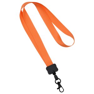 Additional Image 1 - an orange lanyard with a black hook