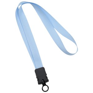 Additional Image 2 - a white lanyard with a black metal ring