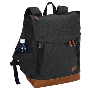 Additional Image 3 - a black backpack with brown straps