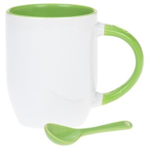 Additional Image 2 - a white and green mug with a green handle