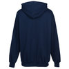 a blue hoodie with a white background