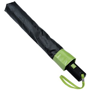 Additional Image 1 - a black umbrella with a green handle