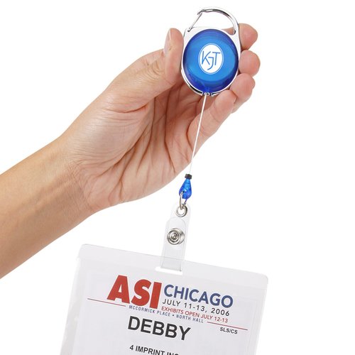 Clip-On Retractable Badge Holder with Slide Clip - Translucent - Full Colour Image 2 of 2