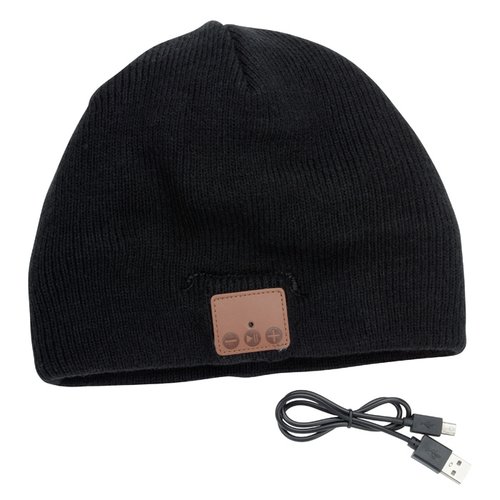 Additional Image 3 - a black beanie with a cord