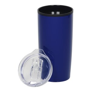 Additional Image 2 - a blue tumbler with a lid