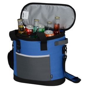 Additional Image 1 - a blue and grey cooler bag