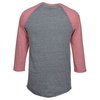 View Image 2 of 4 of Threadfast Tri-Blend 3/4 Sleeve Raglan Tee - Embroidered
