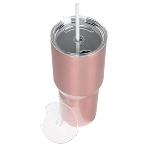 Additional Image 1 - a pink cup with a straw