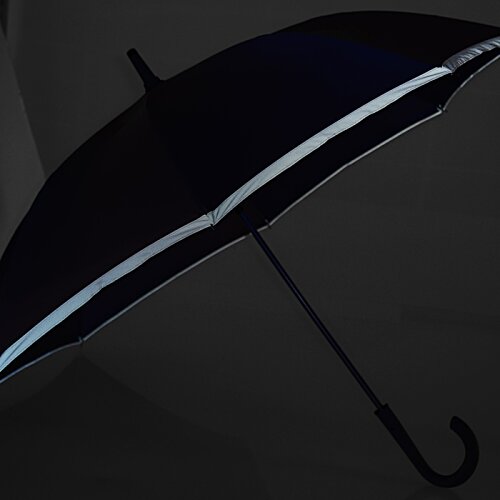 Additional Image 4 - a black umbrella with a blue stripe