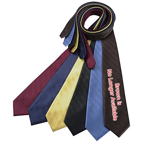 Solid Herringbone Polyester Tie Image 1 of 1