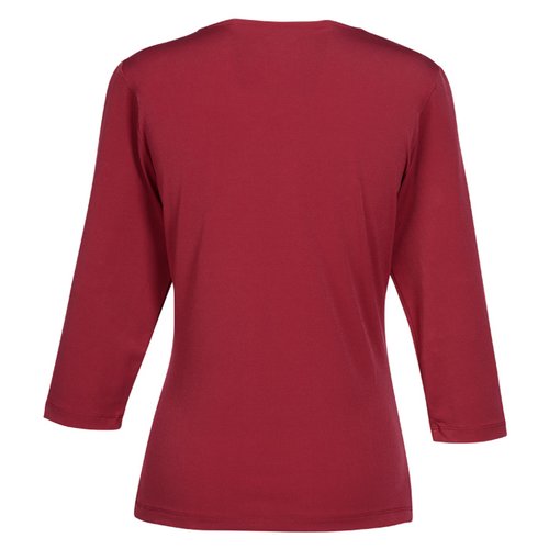 Crossover 3/4 Sleeve Knit Top Image 1 of 2