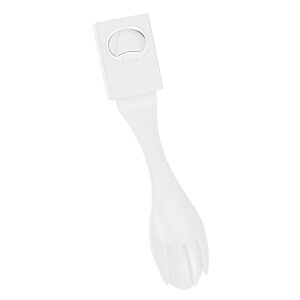 Additional Image 1 - a white plastic spoon with a square top