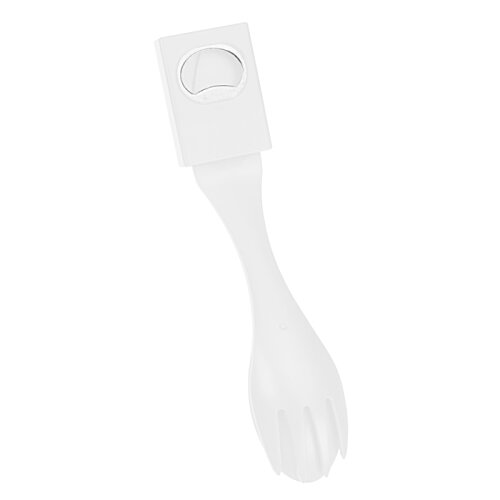 Additional Image 1 - a white plastic spoon with a square top