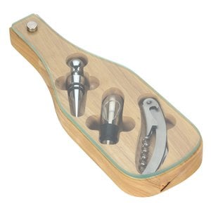 Additional Image 1 - a wooden paddle with a knife and screws