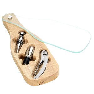 Additional Image 2 - a wooden board with a set of knives