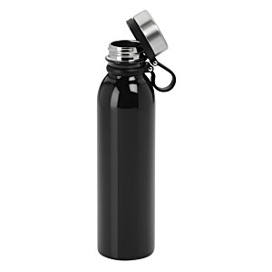 Additional Image 1 - a black water bottle with a black cap