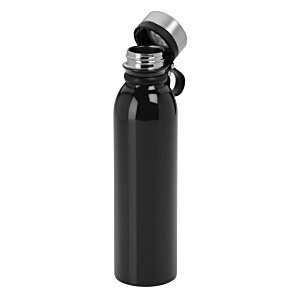 Additional Image 2 - a black water bottle with a white cap